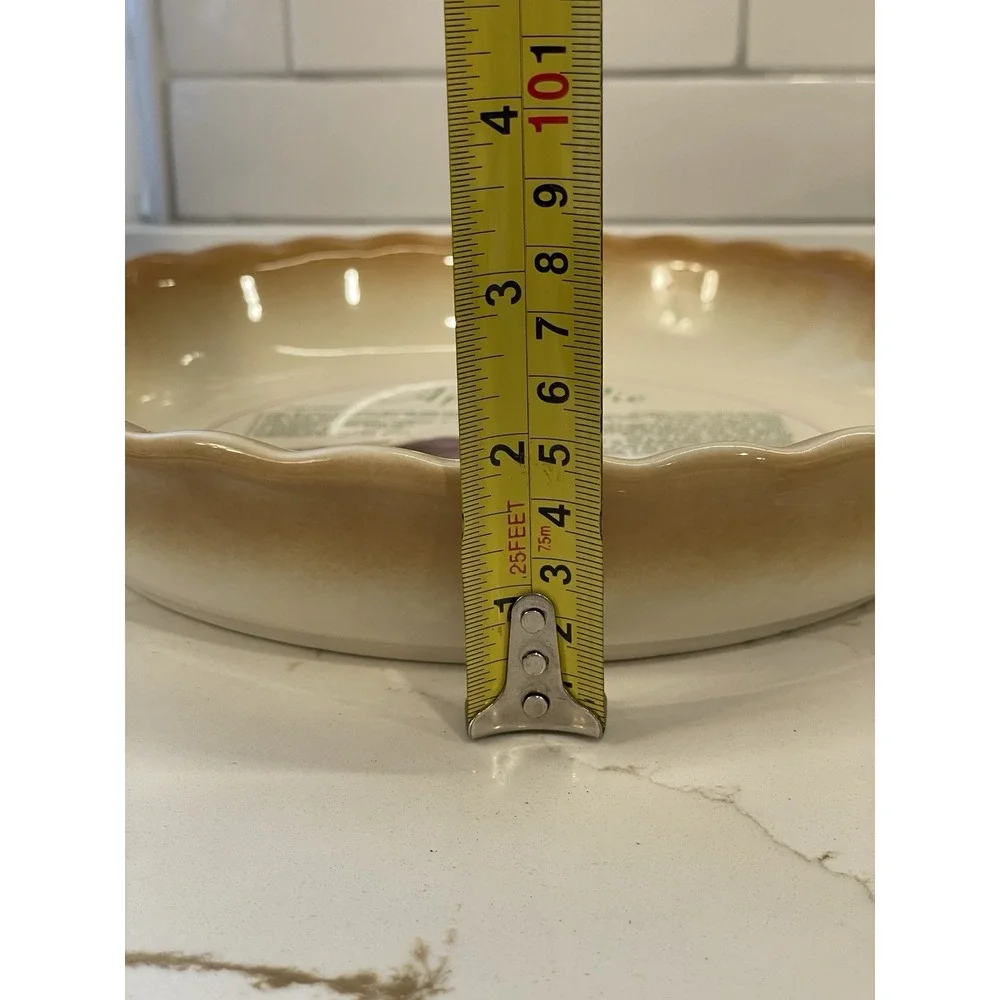 Nantucket Apple Pie Baking Plate Recipe Pie Dish Scalloped Edge 10